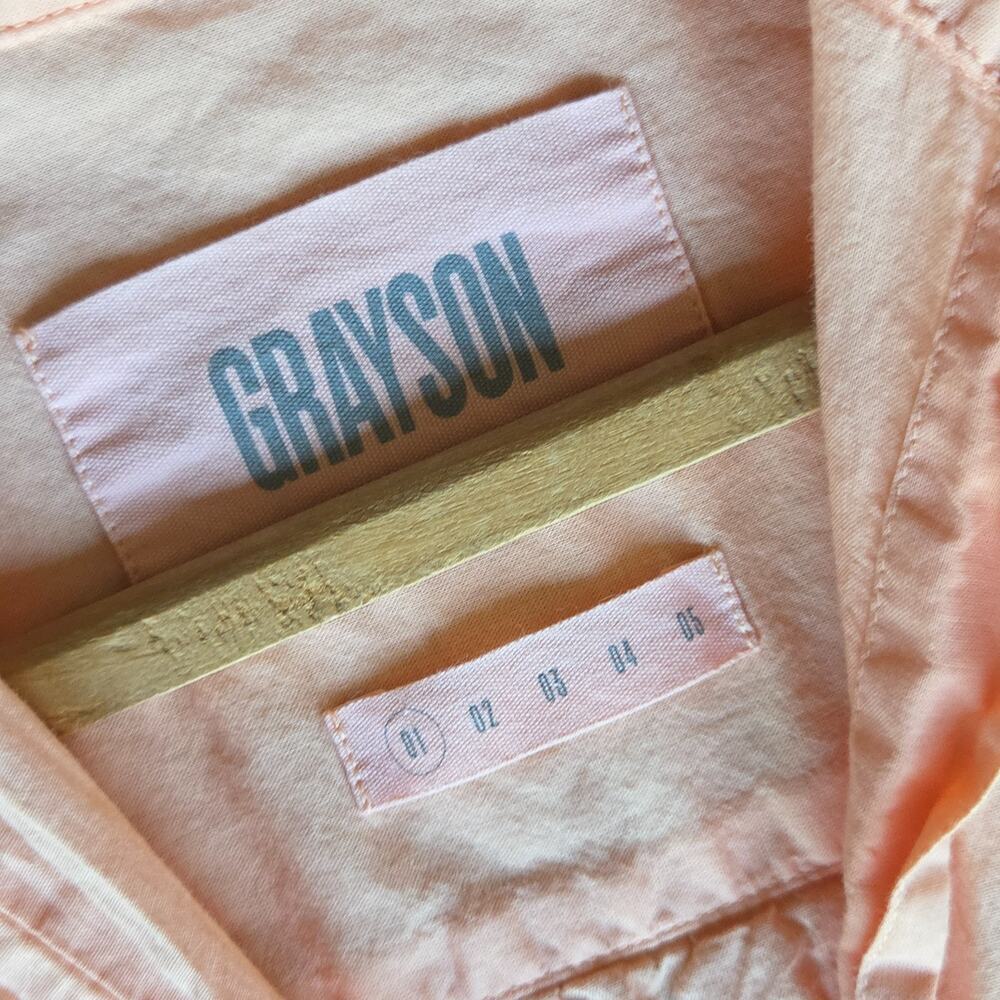 Grayson The Hero Button Up Shirt Size XS 01 Peach Pink Long Sleeve 100% Cotton - Picture 6 of 8